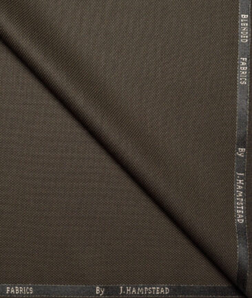 J.Hampstead  Structured Polyester Viscose Suiting Fabric (Dark Brown)