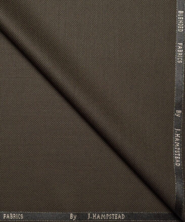 J.Hampstead  Structured Polyester Viscose Suiting Fabric (Dark Brown)