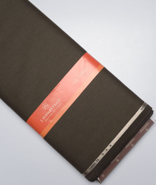 J.Hampstead  Structured Polyester Viscose Suiting Fabric (Dark Brown)