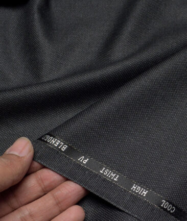 J.Hampstead  Structured Polyester Viscose Suiting Fabric (Dark Grey)