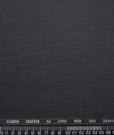 J.Hampstead  Structured Polyester Viscose Suiting Fabric (Dark Grey)
