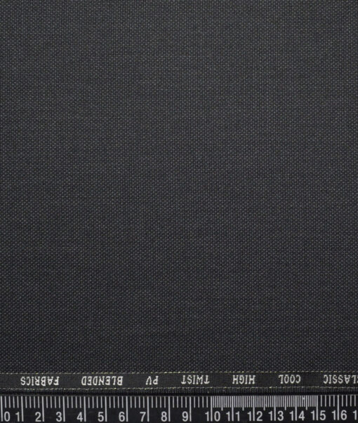 J.Hampstead  Structured Polyester Viscose Suiting Fabric (Dark Grey)