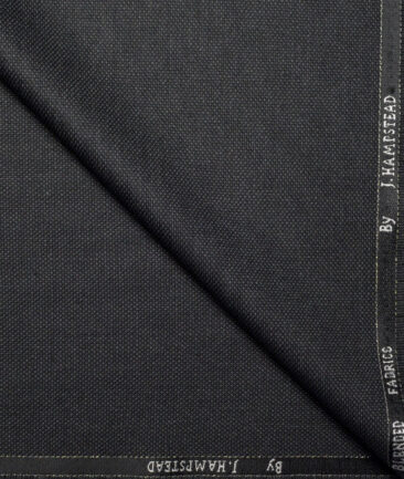 J.Hampstead  Structured Polyester Viscose Suiting Fabric (Dark Grey)