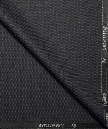 J.Hampstead  Structured Polyester Viscose Suiting Fabric (Dark Grey)