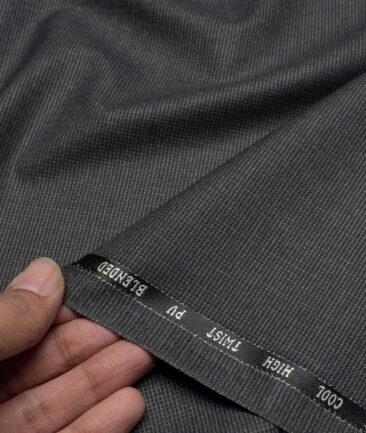J.Hampstead  Structured Polyester Viscose Suiting Fabric (Dark Grey)