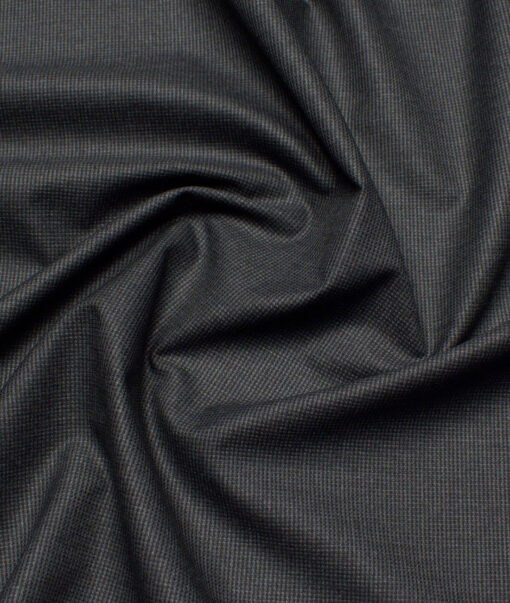 J.Hampstead  Structured Polyester Viscose Suiting Fabric (Dark Grey)