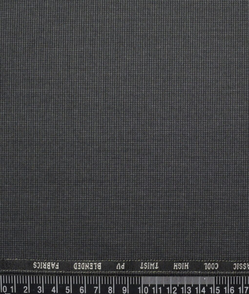 J.Hampstead  Structured Polyester Viscose Suiting Fabric (Dark Grey)