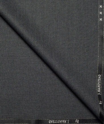 J.Hampstead  Structured Polyester Viscose Suiting Fabric (Dark Grey)