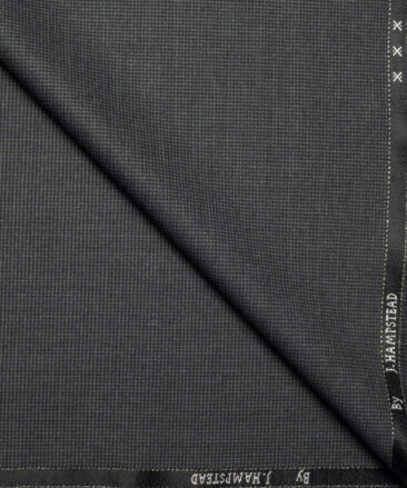 J.Hampstead  Structured Polyester Viscose Suiting Fabric (Dark Grey)