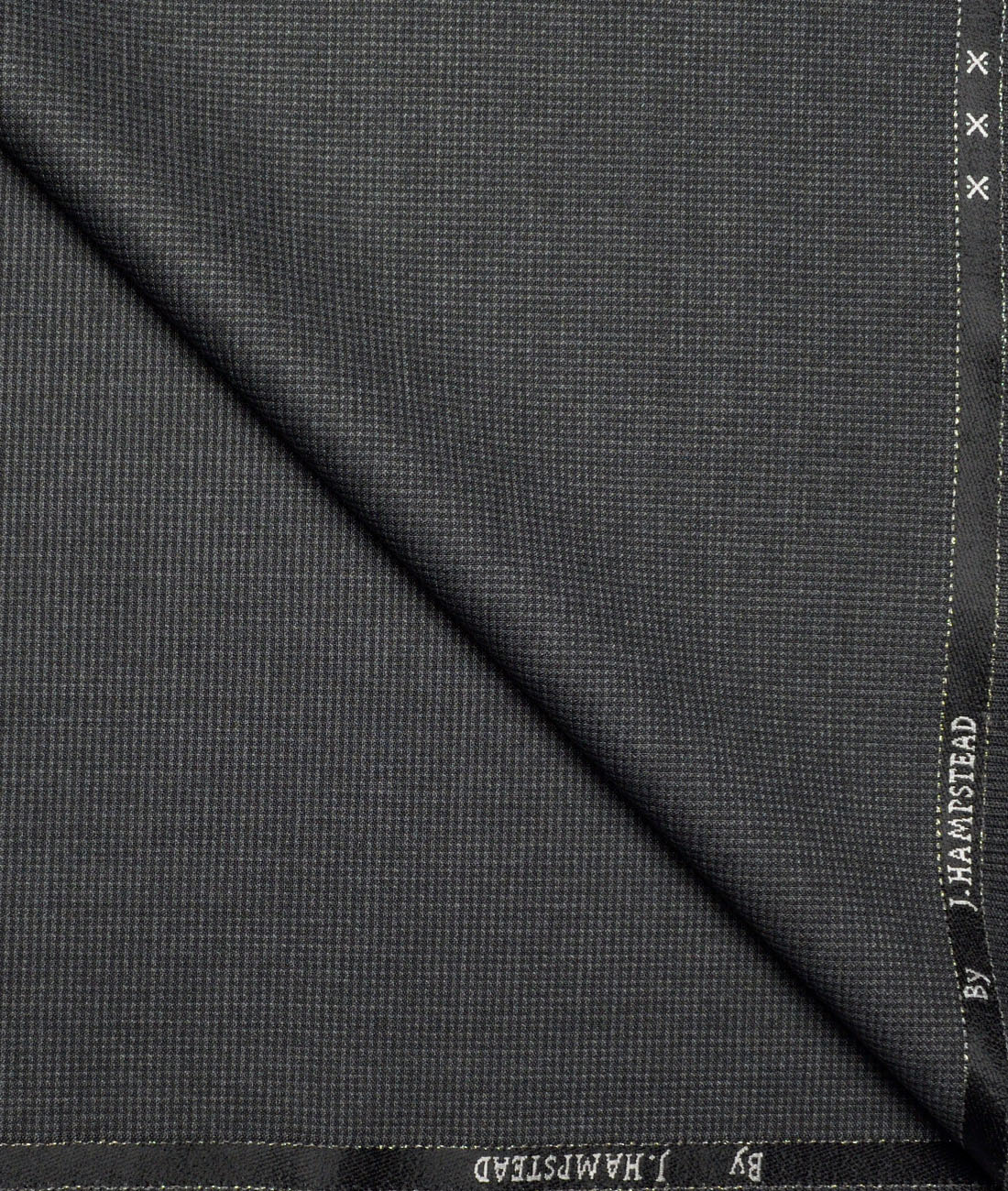 J.Hampstead Structured Polyester Viscose Suiting Fabric (Dark Grey) J.Hampstead Structured Polyester Viscose Suiting Fabric (Dark Grey)