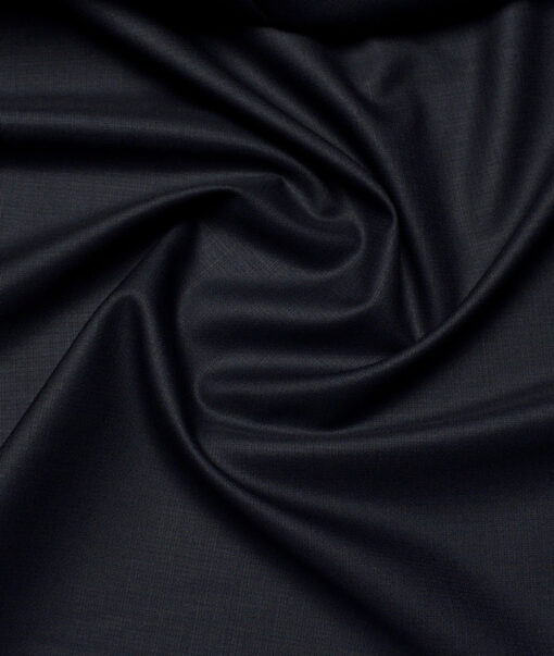 J.Hampstead  Checks Polyester Viscose Suiting Fabric (Dark Navy Blue)