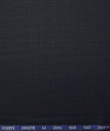 J.Hampstead  Checks Polyester Viscose Suiting Fabric (Dark Navy Blue)