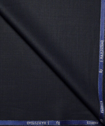 J.Hampstead  Checks Polyester Viscose Suiting Fabric (Dark Navy Blue)