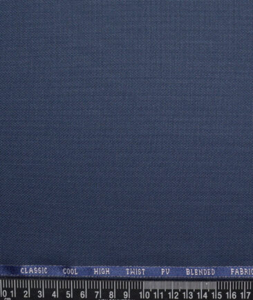 J.Hampstead  Structured Polyester Viscose Suiting Fabric (Dark Royal Blue)