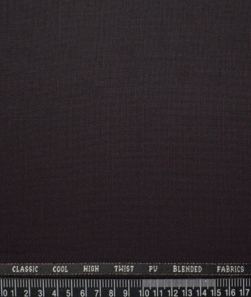 J.Hampstead  Structured Polyester Viscose Suiting Fabric (Dark Wine)