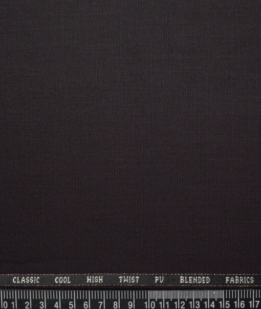 J.Hampstead  Structured Polyester Viscose Suiting Fabric (Dark Wine)