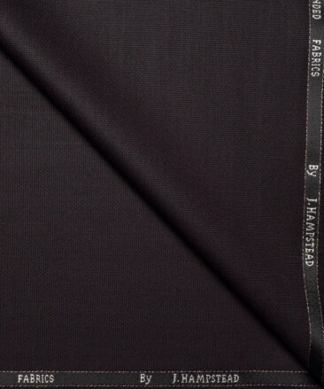 J.Hampstead  Structured Polyester Viscose Suiting Fabric (Dark Wine)