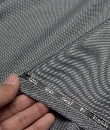 J.Hampstead  Structured Polyester Viscose Suiting Fabric (Grey)