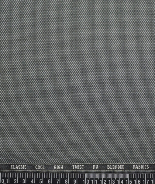 J.Hampstead  Structured Polyester Viscose Suiting Fabric (Grey)
