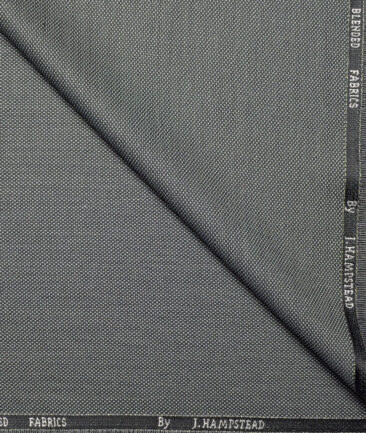 J.Hampstead  Structured Polyester Viscose Suiting Fabric (Grey)