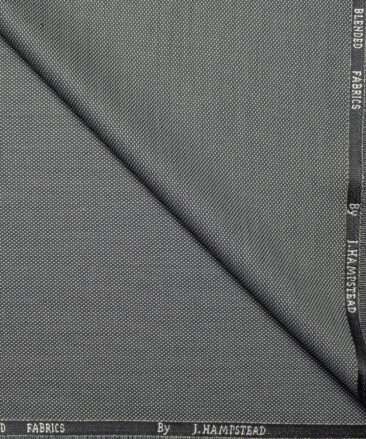 J.Hampstead  Structured Polyester Viscose Suiting Fabric (Grey)