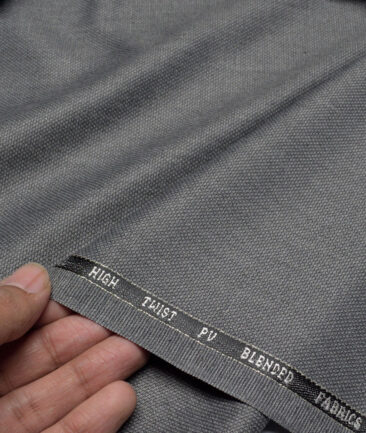 J.Hampstead  Structured Polyester Viscose Suiting Fabric (Grey)