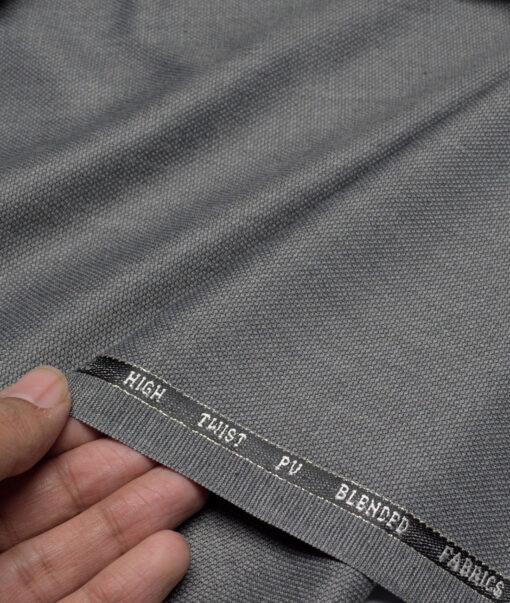 J.Hampstead  Structured Polyester Viscose Suiting Fabric (Grey)