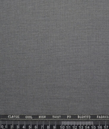 J.Hampstead  Structured Polyester Viscose Suiting Fabric (Grey)