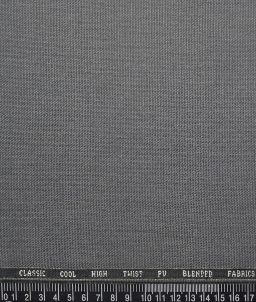 J.Hampstead  Structured Polyester Viscose Suiting Fabric (Grey)