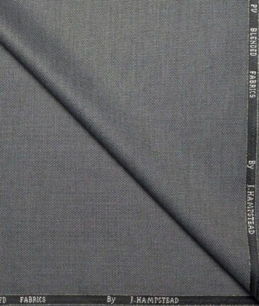 J.Hampstead  Structured Polyester Viscose Suiting Fabric (Grey)