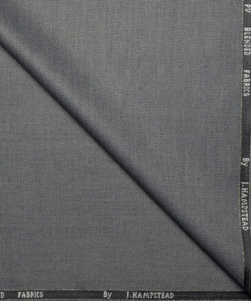 J.Hampstead  Structured Polyester Viscose Suiting Fabric (Grey)