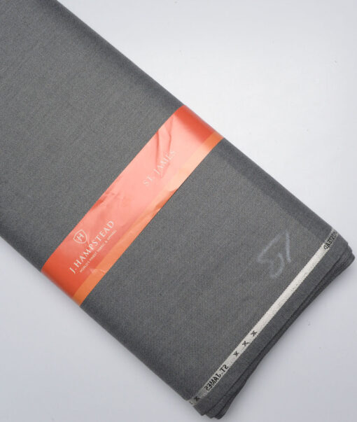 J.Hampstead  Structured Polyester Viscose Suiting Fabric (Grey)