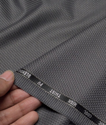 J.Hampstead  Structured Polyester Viscose Suiting Fabric (Grey)