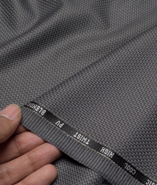 J.Hampstead  Structured Polyester Viscose Suiting Fabric (Grey)