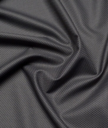 J.Hampstead  Structured Polyester Viscose Suiting Fabric (Grey)