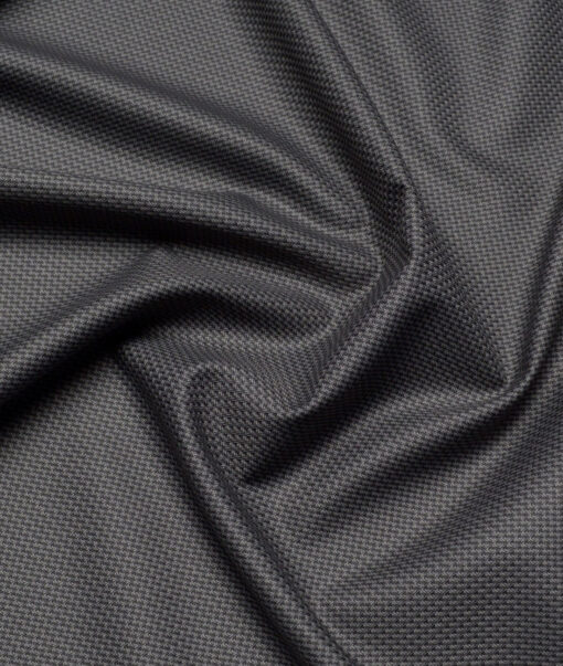 J.Hampstead  Structured Polyester Viscose Suiting Fabric (Grey)