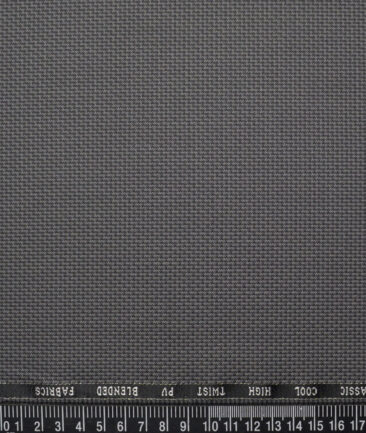 J.Hampstead  Structured Polyester Viscose Suiting Fabric (Grey)