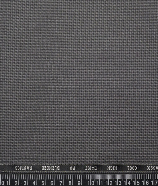J.Hampstead  Structured Polyester Viscose Suiting Fabric (Grey)