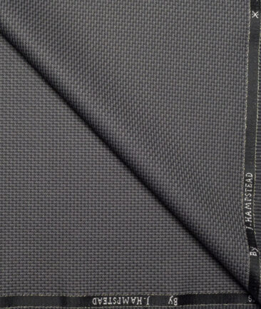 J.Hampstead  Structured Polyester Viscose Suiting Fabric (Grey)