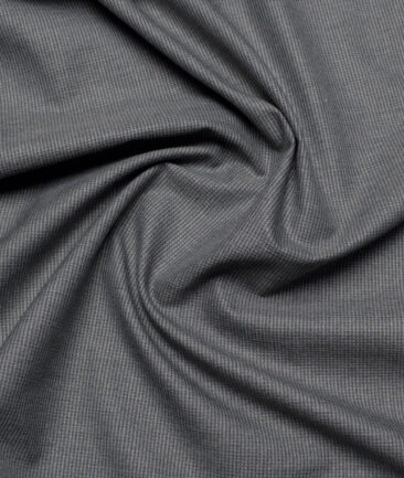J.Hampstead  Structured Polyester Viscose Suiting Fabric (Grey)
