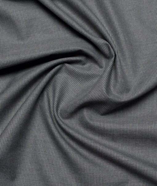 J.Hampstead  Structured Polyester Viscose Suiting Fabric (Grey)