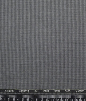 J.Hampstead  Structured Polyester Viscose Suiting Fabric (Grey)