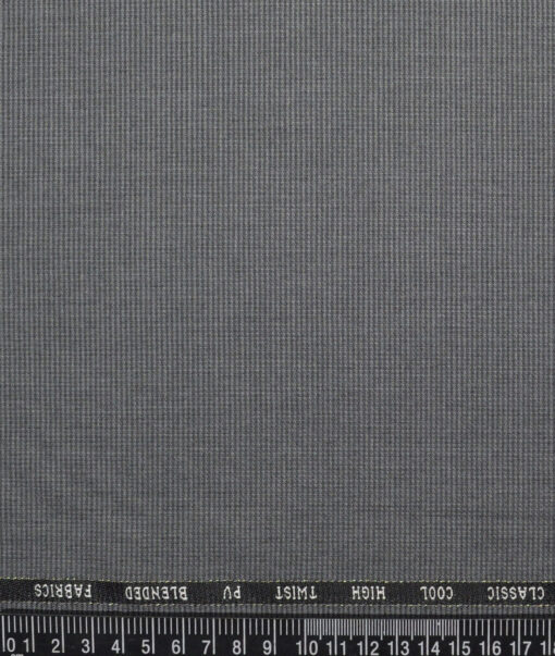 J.Hampstead  Structured Polyester Viscose Suiting Fabric (Grey)