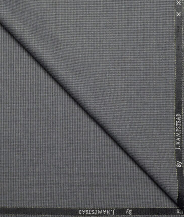 J.Hampstead  Structured Polyester Viscose Suiting Fabric (Grey)