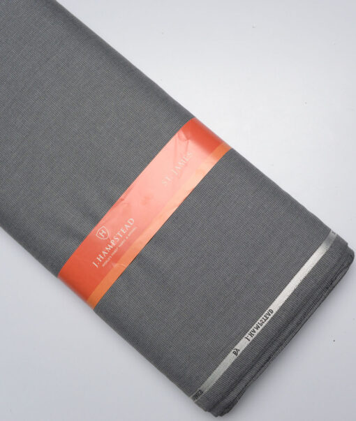 J.Hampstead  Structured Polyester Viscose Suiting Fabric (Grey)