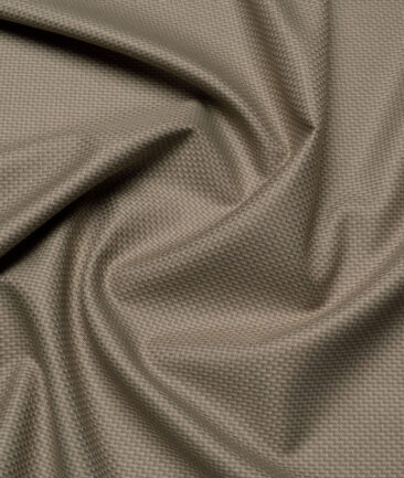 J.Hampstead  Structured Polyester Viscose Suiting Fabric (Light Brown)
