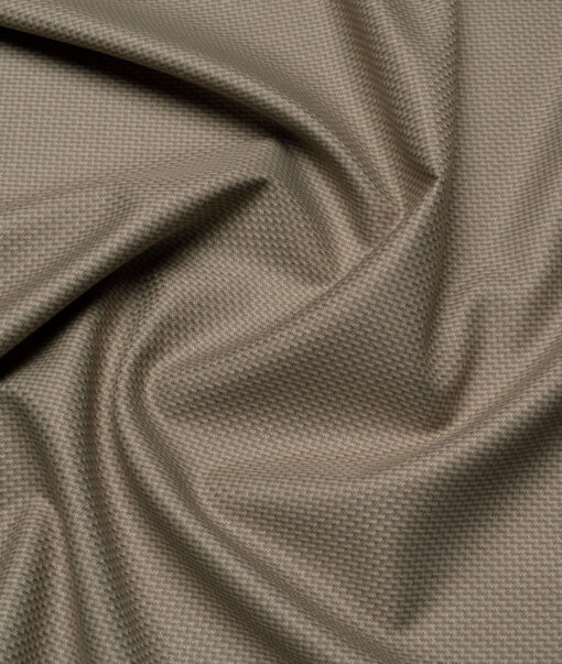 J.Hampstead  Structured Polyester Viscose Suiting Fabric (Light Brown)