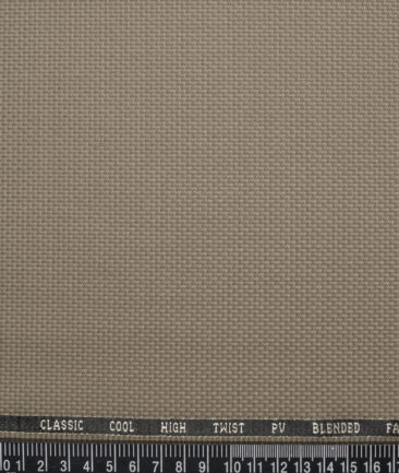 J.Hampstead  Structured Polyester Viscose Suiting Fabric (Light Brown)