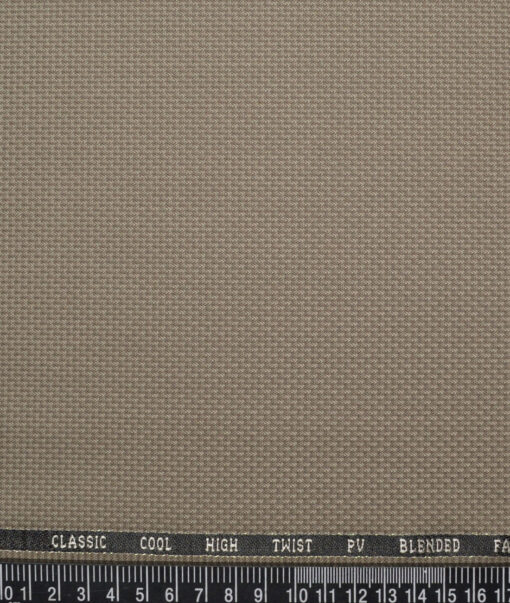 J.Hampstead  Structured Polyester Viscose Suiting Fabric (Light Brown)