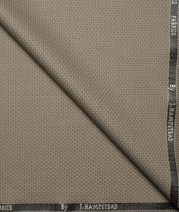 J.Hampstead  Structured Polyester Viscose Suiting Fabric (Light Brown)